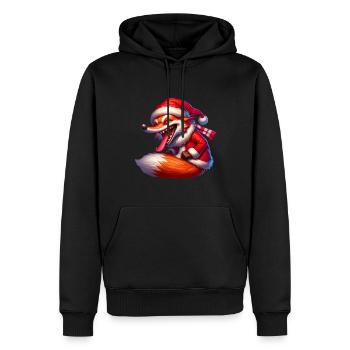 Weihnachts Fuchs Weihnachten Geschenkidee - Männer Premium Bio Hoodie - Schwarz - Vorne - Nico (187cm)