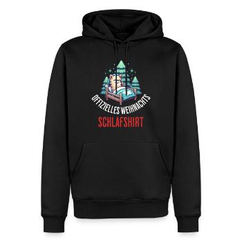 Offizielles Weihnachts Schlafshirt Alpaka - Männer Premium Bio Hoodie - Schwarz - Vorne - Nico (187cm)