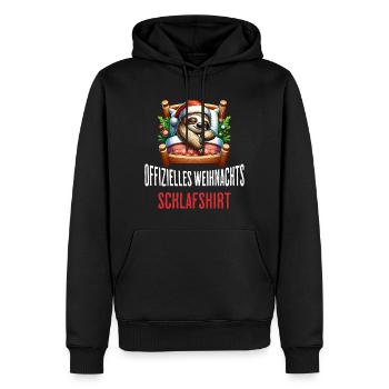 Offizielles Weihnachts Schlafshirt Faultier - Männer Premium Bio Hoodie - Schwarz - Vorne - Nico (187cm)