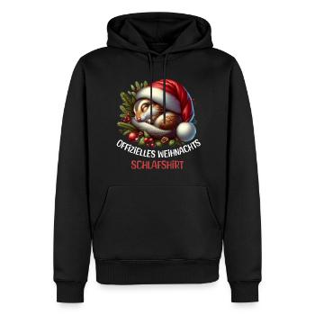 Offizielles Weihnachts Schlafshirt Haselmaus - Männer Premium Bio Hoodie - Schwarz - Vorne - Nico (187cm)