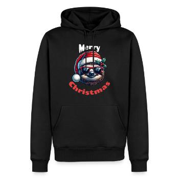 Noël paresseux Joyeux Noël - Sweat à capuche Premium bio Homme - noir - Devant - Nico (187cm)
