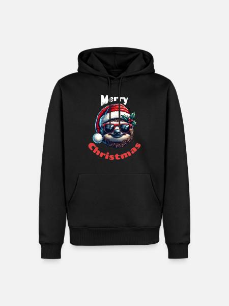 Jul Dovendyr Glædelig Jul - Herre Premium økologisk hoodie - sort