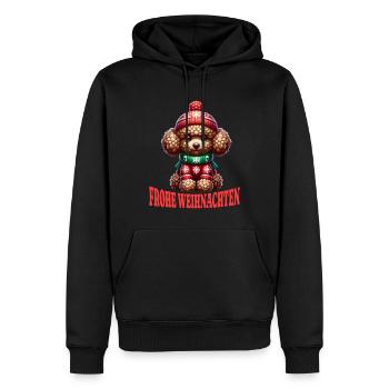 Frohe Weihnachten Hund Pudel - Männer Premium Bio Hoodie - Schwarz - Vorne - Nico (187cm)
