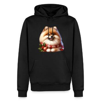 Pomeranian Cute Family Kids Santa Claus - Men’s Premium Organic Hoodie - black - Front - Nico (187cm)