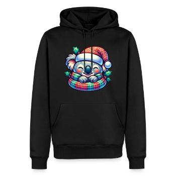 Weihnachts Koala Lustig Familie Kinder Nikolaus - Männer Premium Bio Hoodie - Schwarz - Vorne - Nico (187cm)