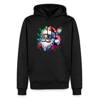 Snowboarder Weihnachtsmann Santa Snowboarding - Männer Premium Bio Hoodie - Schwarz - Vorne - Nico (187cm)
