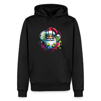 Tennis Santa Weihnachtsmann Weihnachten - Männer Premium Bio Hoodie - Schwarz - Vorne - Nico (187cm)