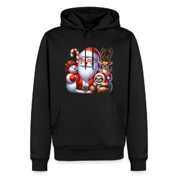 Schneemann Weihnachtsmann Faultier Rentier - Männer Premium Bio Hoodie - Schwarz - Vorne - Nico (187cm)