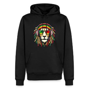 Reggae Löwe Rasta Jamaika - Männer Premium Bio Hoodie - Schwarz - Vorne - Nico (187cm)