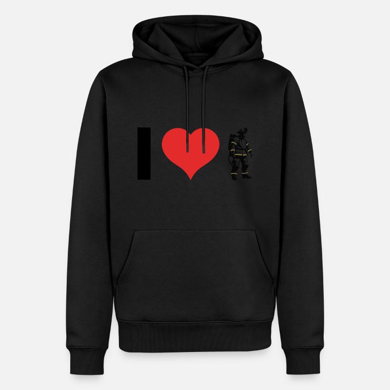Pompier - Métier Design Sticker - Sweat à capuche Premium bio Homme - noir
