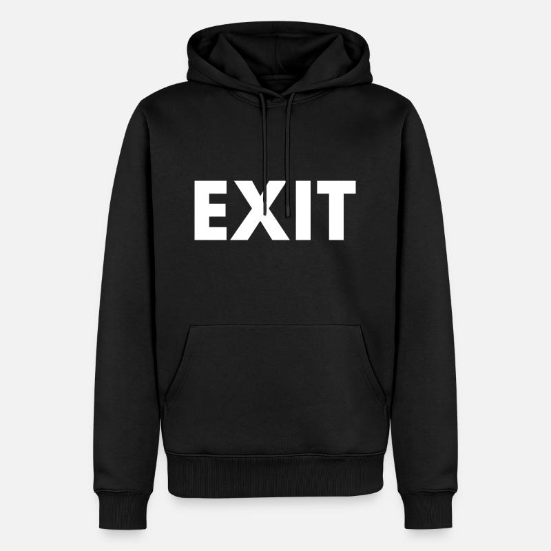 Exit - Sweat à capuche Premium bio Homme - noir