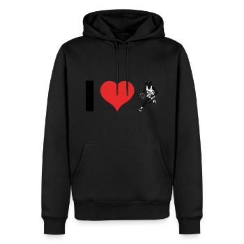 I love Basketball - Sports Design - Männer Premium Bio Hoodie - Schwarz - Vorne - Nico (187cm)