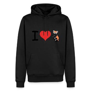 I love Red Panda - Pet Design - Männer Premium Bio Hoodie - Schwarz - Vorne - Nico (187cm)