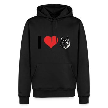 Husky mignon - Conception de chien de compagnie - Sweat à capuche Premium bio Homme - noir - Devant - Nico (187cm)