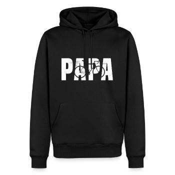 Papa Radfahrer sehr cooles Fahrradgeschenk - Männer Premium Bio Hoodie - Schwarz - Vorne - Nico (187cm)