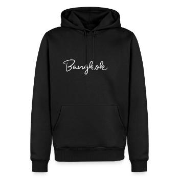 Bangkok - Sweat à capuche Premium bio Homme - noir - Devant - Nico (187cm)