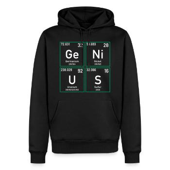 Genius transparent - Männer Premium Bio Hoodie - Schwarz - Vorne - Nico (187cm)
