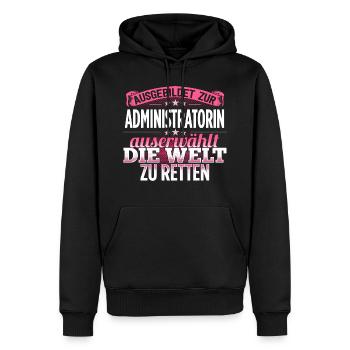 ADMINISTRATORIN - Die Auserwählte - Männer Premium Bio Hoodie - Schwarz - Vorne - Nico (187cm)