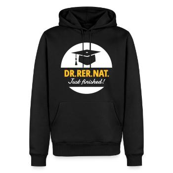 Dr. rer. nat. - Doktor - Männer Premium Bio Hoodie - Schwarz - Vorne - Nico (187cm)