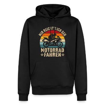 mir reicht's ich geh motorrad fahren - Männer Premium Bio Hoodie - Schwarz - Vorne - Nico (187cm)