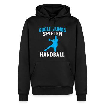 Coole jungs spielen handball handballer - Männer Premium Bio Hoodie - Schwarz - Vorne - Nico (187cm)