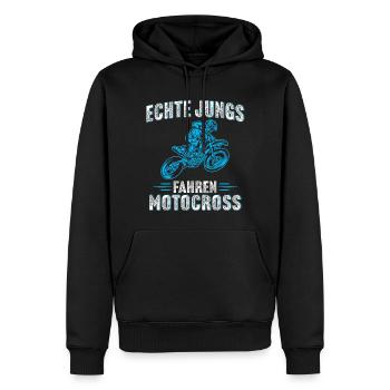 Echte Jungs Fahren Motocross Kinder Motorrad - Männer Premium Bio Hoodie - Schwarz - Vorne - Nico (187cm)