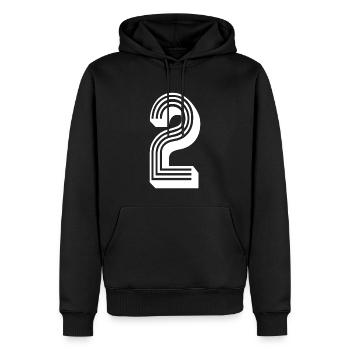 2 Jahre Nummer Trikot 2 T-shirt 2 - Männer Premium Bio Hoodie - Schwarz - Vorne - Nico (187cm)
