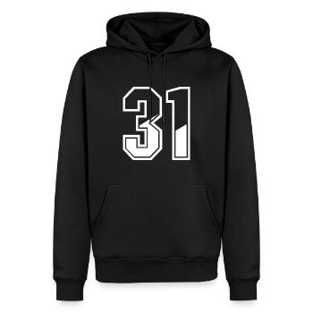 31 ans maillot numéro 31 T-shirt numéro 31 - Sweat à capuche Premium bio Homme - noir - Devant - Nico (187cm)