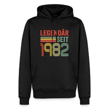Legendär seit 1982 jahrgang 1982 - Männer Premium Bio Hoodie - Schwarz - Vorne - Nico (187cm)
