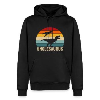 Unclesaurus oncle dinosaure rétro oncle dinosaure - Sweat à capuche Premium bio Homme - noir - Devant - Nico (187cm)