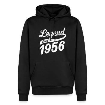 Légende depuis 1956 - Sweat à capuche Premium bio Homme - noir - Devant - Nico (187cm)