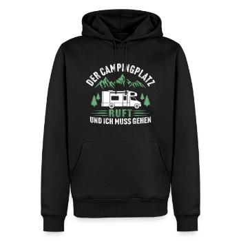 Der campingplatz ruft und ich muss gehen - Männer Premium Bio Hoodie - Schwarz - Vorne - Nico (187cm)