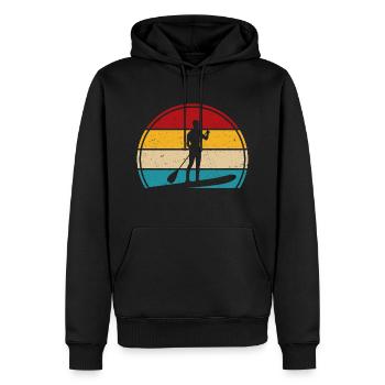 Rétro paddle paddle surf paddle surf paddle surf - Sweat à capuche Premium bio Homme - noir - Devant - Nico (187cm)