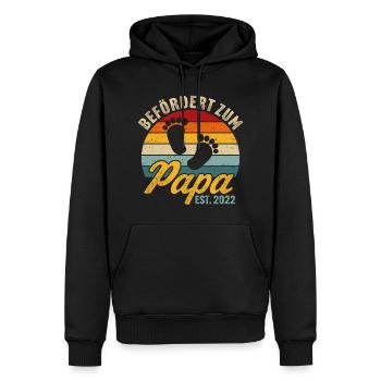 Retro befördert zum papa 2022 ich werde vater 2022 - Männer Premium Bio Hoodie - Schwarz - Vorne - Nico (187cm)