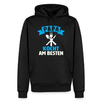 Papa Kocht Am Besten - Männer Premium Bio Hoodie - Schwarz - Vorne - Nico (187cm)