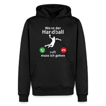 wenn der handball ruft muss ich gehen - Männer Premium Bio Hoodie - Schwarz - Vorne - Nico (187cm)