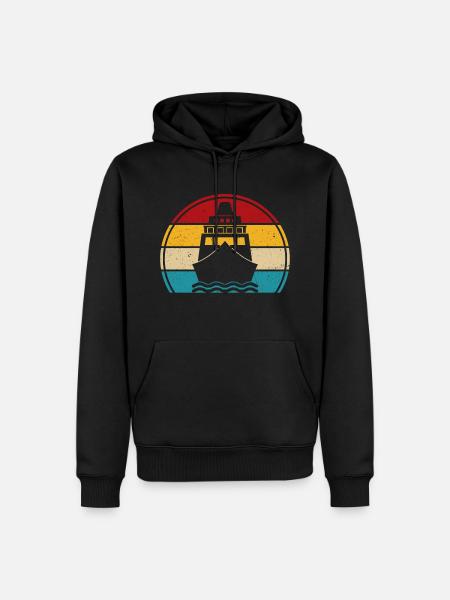 Croisière rétro bateau guide cruiser - Sweat à capuche Premium bio Homme - noir