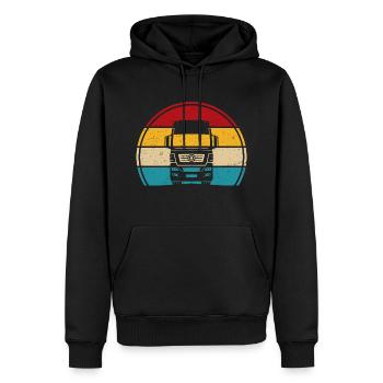 Chauffeur de camion Rétro Camion - Sweat à capuche Premium bio Homme - noir - Devant - Nico (187cm)