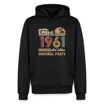 Vintage 1961 limited edition original parts - Männer Premium Bio Hoodie - Schwarz - Vorne - Nico (187cm)