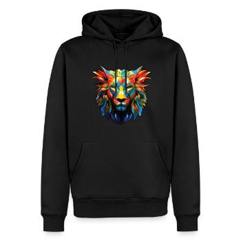 Lion, Tête de Lion, Animal, Afrique, Roi - Sweat à capuche Premium bio Homme - noir - Devant - Nico (187cm)