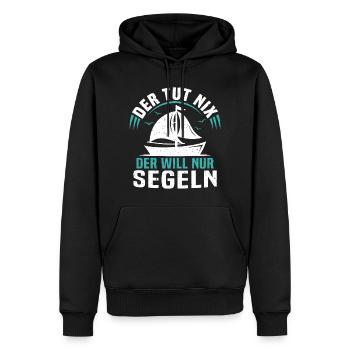 der tut nix der will nur segeln t-shirt segler - Männer Premium Bio Hoodie - Schwarz - Vorne - Nico (187cm)