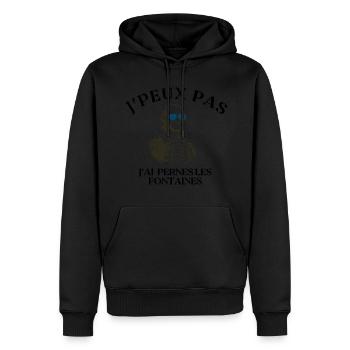 J'PEUX PAS J'AI PERNES LES FONTAINES N - Sweat à capuche Premium bio Homme - noir - Devant - Nico (187cm)
