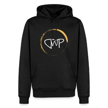 Logo - Men’s Premium Organic Hoodie - black - Front - Nico (187cm)
