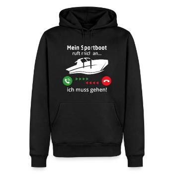 Mein sportboot ruft mich an und ich muss gehen - Männer Premium Bio Hoodie - Schwarz - Vorne - Nico (187cm)