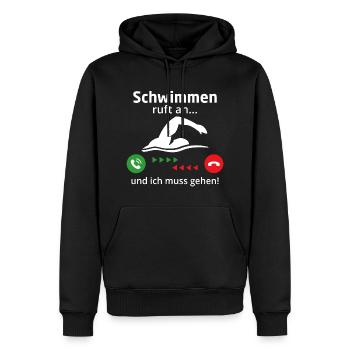Schwimmen ruft an und ich muss gehen - Männer Premium Bio Hoodie - Schwarz - Vorne - Nico (187cm)
