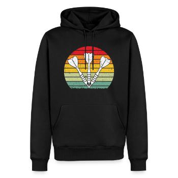 Dart Rétro Darter - Sweat à capuche Premium bio Homme - noir - Devant - Nico (187cm)