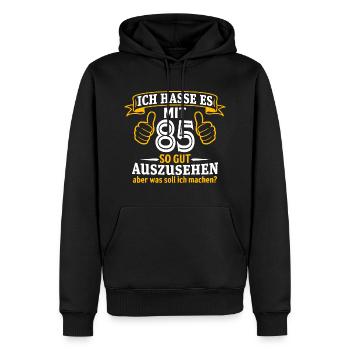 85 Jahre Geschenk 85. Geburtstag Lustig Geschenk - Männer Premium Bio Hoodie - Schwarz - Vorne - Nico (187cm)
