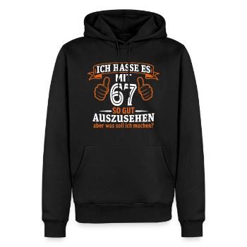 67 Jahre Geschenk 67. Geburtstag Lustig Geschenk - Männer Premium Bio Hoodie - Schwarz - Vorne - Nico (187cm)