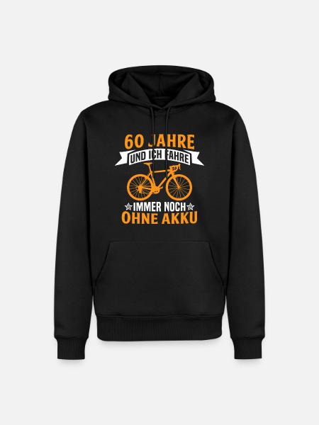 60. Geburtstag radfahrer fahrrad 60 jahre rennrad - Männer Premium Bio Hoodie - Schwarz