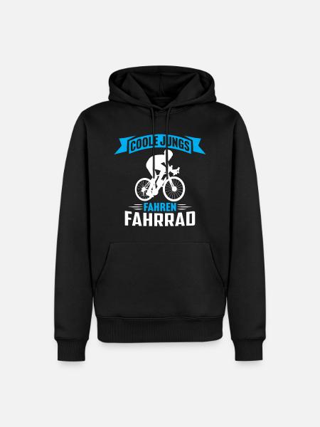 coole jungs fahren fahrrad fahrradfahrer jungs - Männer Premium Bio Hoodie - Schwarz
